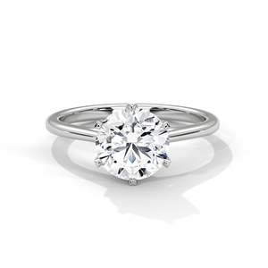 Trendy Solitaire Engagement <b>Ring</b> <b>Crafted</b> From 14k Solid White Gold GRA Certified Brilliant Round Shape Lab Grown Diamond <b>Ring</b> - Product Image 5
