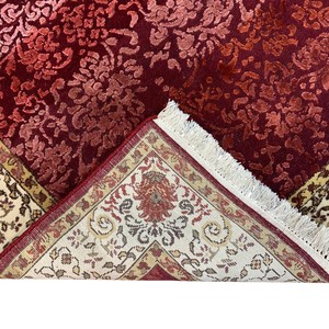 Alfombra de Lana de Seda y Viscosa Anudada a Mano, Alfombra de Diseño de Lujo con Patrones, de Pelo Corto, para Interiores Modernos - Product Image 6