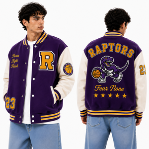 Chaqueta Letterman Japonesa, Estilo Urbano Japonés, Chaqueta Bomber Varsity con Detalles de Parches Bordados, Marca Privada, Muestra Rápida, Ropa Deportiva - Product Image 3