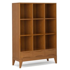 Mobili contenitori Harper in teak marrone a cubo per soggiorno con cassetti - Product Image 1