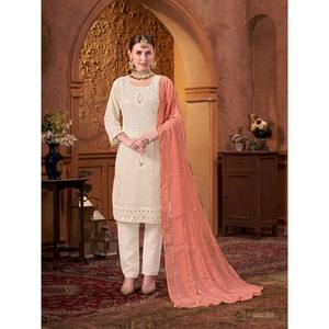 Conjunto de Top, Pantalón y Dupatta de Fiesta para Mujer con Elegante Bordado - Product Image 1