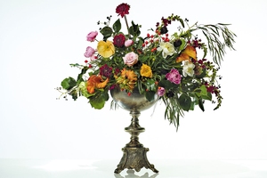 Antique Gold Compote Bowl Pedestal Centerpiece Urn Aged Brass Metal Flower <b>Vase</b> for Wedding Table Decor & Luxury Home Accents - Product Image 5
