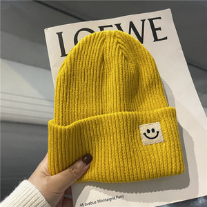 Gorro de Punto Unisex con Parche Bordado de Cara Sonriente, Gorro Acrílico Cálido de Invierno para Adultos - Product Image 6