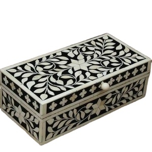 Handmade 2025 Natural Bone Inlay Jewelry <b>Box</b> Rectangle Laser Printed Craft <b>Storage</b> <b>Box</b> for Gift Giving - Product Image 1