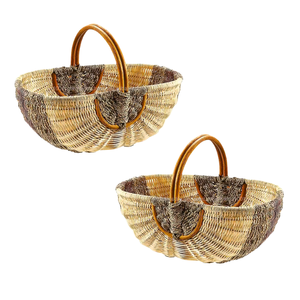 Cesta de Mimbre Natural Personalizable, Cesta de Picnic, Organizador para Almacenamiento de Alimentos y Hogar - Product Image 1