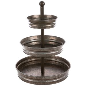 New Selling Galvanized Metal 3 Tier <b>Round</b> Cake Stand Dessert Cupcake Display <b>Serving</b> <b>Tray</b> For Wedding And Home Decor - Product Image 3