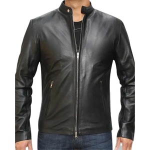 Veste Slim Fit personnalisée pour hommes, vêtements en cuir chauds et originaux de qualité supérieure avec col montant 100% - Product Image 2