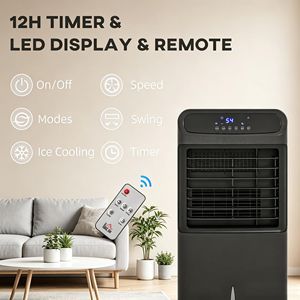 Ventilatore Rinfrescante Evaporativo Nero 3-in-1 con Telecomando, Timer e Oscillazione, per Casa, Ufficio, Camera da Letto, Spina AU, Certificato ROHS, Usato - Product Image 6