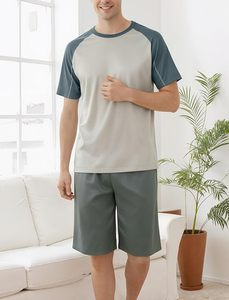 Conjunto de Camiseta de Manga Corta de Secado Rápido con Bloques de Color para Hombre, Ropa Casual de Verano, Conjunto de Dos Piezas de Poliéster Tejido - Product Image 3