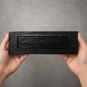 SHUBHAM Vintage Black Cast Iron Outdoor Mailbox <b>Door</b> Letter Slot Rectangular Entry <b>Plate</b> for Exterior <b>Door</b> - Product Image 2
