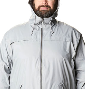 <b>Men's</b> Winter Thick Zipper Canvas Windbreaker <b>Jacket</b> Waterproof & Breathable Hooded with Pattern for <b>Cycling</b> Running OEM Service - Product Image 5