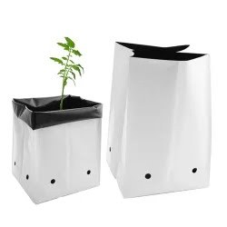 Sacs de culture réutilisables biodégradables en plastique - Prêts à l'emploi, intérieur noir/extérieur blanc, pour hydroponie, serre et jardin - Product Image 4