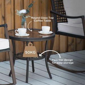 Conjunto de Bistró con Sillas Mecedoras para Patio, para Relajarse en el Jardín - Product Image 2