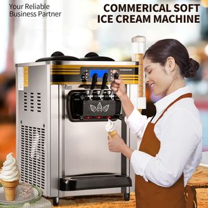 Commercial 22 30L/H Countertop Ice Cream <b>Maker</b> 2x6L Hopper 2L Cylinder LCD Panel <b>Yogurt</b> Raw 2350W Soft Serve Machine Puffing - Product Image 2