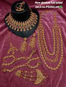 Élégant ensemble de bijoux ethniques en laiton de haute qualité, plaqué rhodium, avec zircon, pour mariée, fiançailles, mariage, anniversaire, fête, collier ras-du-cou effet ombre - Product Image 1