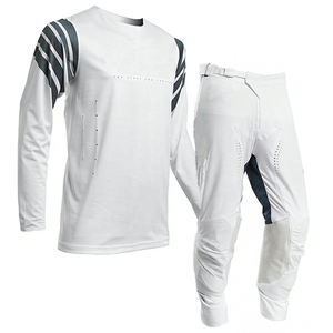Combinaison de motocross unisexe noire et blanche à manches longues respirante avec blocs de couleur pour la course à moto, tenue de sport pour adultes toutes saisons - Product Image 3