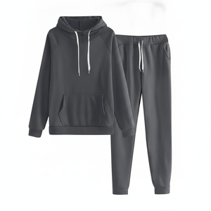 Conjunto Deportivo Premium de 2 Piezas para Mujer, Sudadera con Capucha de Felpa y Pantalones Deportivos, Ropa Deportiva Informal, Color Gris Carbón - Product Image 5