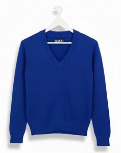 Pull d'uniforme scolaire pour enfants, pull à manches longues et col en v, confortable, chaud, durable, tricot décontracté, vêtements d'école - Product Image 4