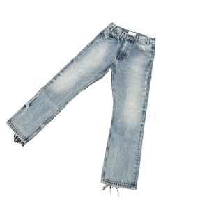 Pantalon en jean vintage délavé pour homme, style crayon, effet moustaches, tendance - Product Image 2