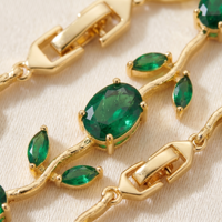 Bracelet en chaîne à feuilles en laiton plaqué or de style européen, zircon, design élégant et tendance, usage quotidien, cadeau de mariage pour femmes
