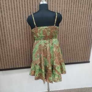 Women's Summer Boho Simple Floral Printed Silk Viscose Polyester Woven Loose Silhouette Floor-Length Ruffle Hem <b>Elastic</b> Waist - Product Image 2
