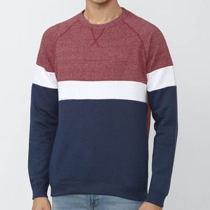 Sudadera de Hombre de Alta Calidad, Básica, con Bloques de Color, Oversize, Holgada, Cuello Redondo, Personalizada, de Mezcla de Algodón, Venta al por Mayor - Product Image 1