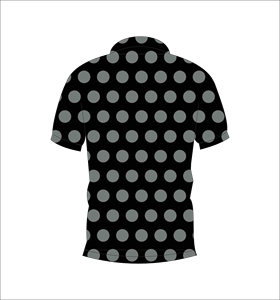 Polo negro para hombre con estampado de lunares grises – Polo clásico informal de manga corta - Product Image 5