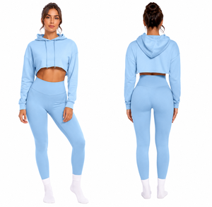 woman crop hoodie with fashionable design soft comfortable fabric lightweight feel perfect for modern <b>wardrobe</b> everyday outfits - Product Image 6