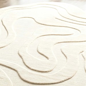 Alfombra de lujo irregular de felpa suave, estilo minimalista, para sala de estar, dormitorio, decoración estética del hogar. - Product Image 3