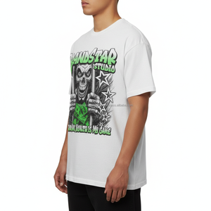 T-shirt streetwear surdimensionné, coupe courte, graphique personnalisé, OEM, vente en gros - Product Image 6