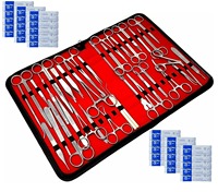 Kit de chirurgie mineure Azicon de 157 pièces : Ciseaux chirurgicaux en acier inoxydable, pinces hémostatiques, lames de scalpel