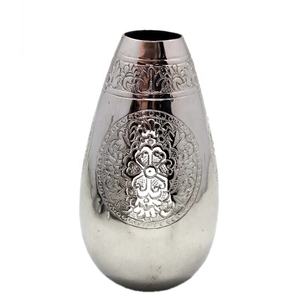 Pot de fleurs de luxe en aluminium plaqué Nickel, décoration du salon, Pot de Design moderne, pour mur de sol et décoration de la maison - Product Image 1