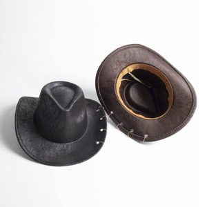 Sombreros de Cuero Vaquero para Hombre Hechos a Medida / Sombreros de Cuero Vaquero para Hombre de Secado Rápido al por Mayor del Mejor Proveedor - Product Image 3