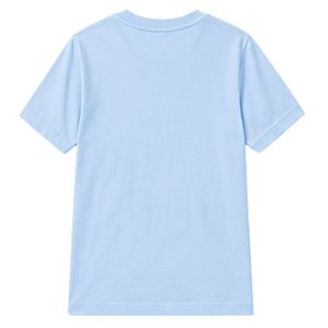 T-shirt bleu à manches courtes et col rond pour jeunes avec motif de lettres entrelacées, idéal pour l'école, le quotidien et le streetwear, vêtement confortable - Product Image 2