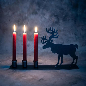 Living Room Decoration Candle <b>Holder</b> Table Decoration <b>Black</b> Iron Mose Christmas Tea Light <b>Holder</b> Candle <b>Holder</b> - Product Image 3