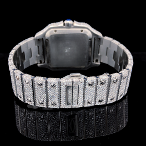 เครื่องประดับศิลปะสุดหรู ผลิตด้วยมือ รุ่นลิมิเต็ดอิดิชั่น  ทำจากสแตนเลสสตีล ประดับคริสตัลแซฟไฟร์  สำหรับทั้งชายและหญิง ดีไซน์คลาสสิก  พร้อมกลไก ETA - Product Image 5