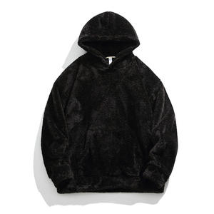 Unisex Oversized <b>Hooded</b> <b>Fleece</b> Sweatshirt Solid Color Winter Casual Pullover Oversized Fit Anti-Pilling Knitted Long Sleeve 100% - Product Image 5