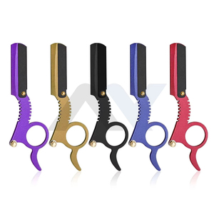 Professional <b>Straight</b> Edge Barber <b>Razor</b> Premium Manual Hair Cutting & Beard Shaving <b>Razor</b> with Replaceable Blades Hairdresser - Product Image 1
