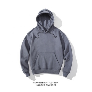 2021 Latest Design Men's Personalized Heavy Pullover Hoodie With Drawstring Men's Hooded Pullover Customizable Sweat Shirt - Product Image 5