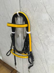 Juego de Brida para Caballo de PVC Amarillo, con Cabezalera y Correa de Nariz Acolchadas, Herrajes de Acero Inoxidable, Ajustable y Duradero, Equipo Ecuestre - Product Image 2