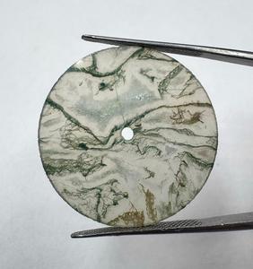 Esfera de Reloj de Ágata Musgosa Natural de 31.50mm y 0.70mm, Piedra Dendrítica Verde, Esfera de Reloj Personalizada de Lujo - Product Image 2