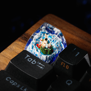 <b>Keycaps</b> Mystical Forest <b>Artisan</b>, Custom <b>Artisan</b> <b>Keycaps</b>, <b>Keycaps</b> Anime Cute, Green <b>Keycaps</b>, <b>Keycaps</b> Set, Wooden <b>Keycaps</b> - Product Image 2