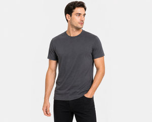 T-shirt à col rond en polyester doux de qualité supérieure, tissu respirant, léger, coupe classique, coutures durables, vêtement décontracté tendance, OEM - Product Image 6