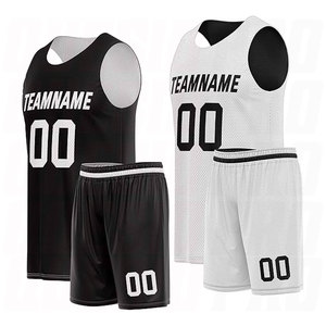 Uniforme de basket-ball personnalisé, noir et blanc, sublimation, vente en gros, maillot et short de basket-ball de bonne qualité - Product Image 1
