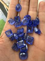 Tanzanite synthétique bleue en vrac pour la fabrication de bijoux, créée en laboratoire, formes variées (coupe poire, coupe coussin, etc.) 5-10 carats clairs