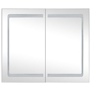 Mobile da Bagno in MDF Antracite con Specchio LED e Vetrina Media per Stoccaggio - Product Image 4