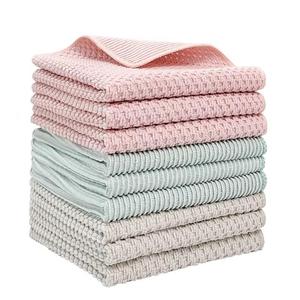 Essuie-tout de cuisine carré en microfibre tissée, motif uni personnalisé, doux, écologique, super absorbant, lavable en machine, séchage rapide - Product Image 1
