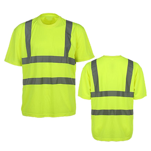 High Visibility Reflective Safety <b>Work</b> Shirt ANSI ISEA Certified <b>Waterproof</b> Breathable Polyester Construction Uniform Wholesale - Product Image 1