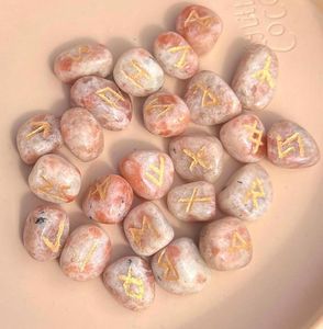 ชุดอักษรรูนพลอยคริสตัลรูป Sunstone สำหรับการบำบัดแบบธรรมชาติใช้รักษาพลังงานจากอาเกต - Product Image 2