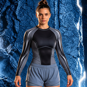 Wholesale <b>Women's</b> <b>Swim</b> Tops Full Sleeve Polyester Spandex 200 GSM Performance Fabric <b>for</b> Retail Collections - Product Image 1